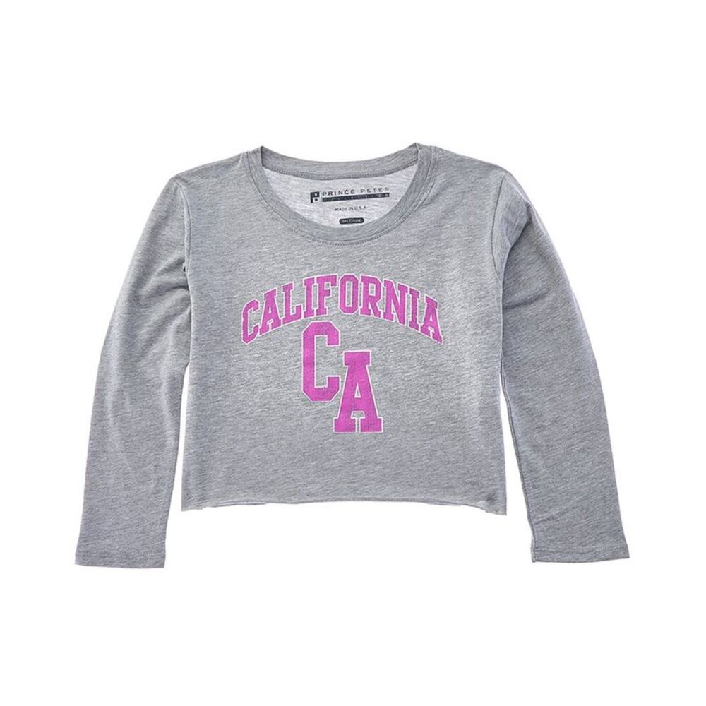 Prince Peter Collection Girls Prince Peter California Crop T-Shirt, Grey